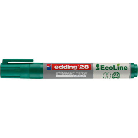 Marcatore per lavagne bianche Edding 28 EcoLine punta tonda - tratto 1,5-3 mm verde - 4-28004